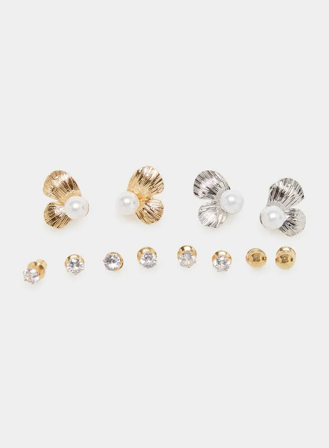 Styli  Pack of 6 - Embellished Stud Earring for Women | Best Price UAE
